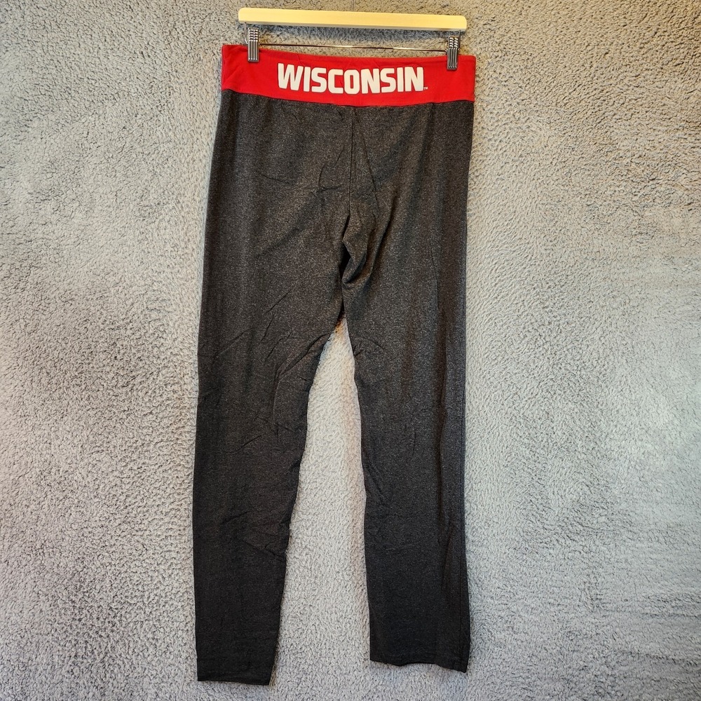J2 Sport Legging Mens Large Black Cotton Wisconsin Badgers Football Team Pull-On